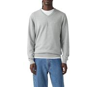 Levi's LW V Neck HM Sweater Pull-Over, Mid Tone Grey Heathe, S Homme
