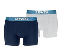 LEVIS Melange Waistband Organic Cotton Boxeur, Blue Combo, M (Lot de 2) pour des Hommes