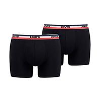 Levi's Men SPRTSWR Logo Boxer Brief 2P , Noir (Black 200), L(Taille du Fabricante:30) (Lot de 2) Homme