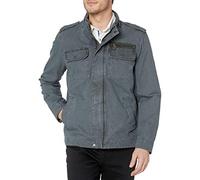 Levi's mens Levi's Men's Cotton Stand Collar Military Jacket, Indigo Unfilled, Large US