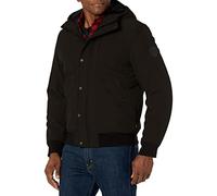 Levi's Men's Soft Shell Sherpa Lined Hooded Bomber Jacket, Black, X-Large