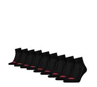 LEVIS Mid Cut Batwing Logo Quarter, Noir, 35-38 (Lot de 9) Mixte