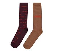 LEVIS Mixte Levi's Logo All-over Print Unisex Regular Cut Socks (2 Pack) SOCK Not Applicable, rouge fluo, 43/46