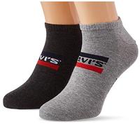 Levi's Mixte Levi's Unisex Sportswear Logo Low Cut Socks (2 Pack) Chaussettes, Mélange de Gris Moyen/Anthracite., 43-46 EU