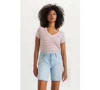Levi's Perfect V-Neck T-Shirt Femme, Cool Stripe Chalk Pink, XS