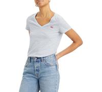 Levi's Perfect V-Neck T-Shirt Femme, Penny Stripe Kentucky Blue, XL