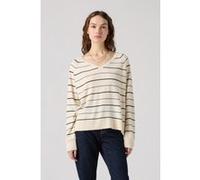 Levi's Petal Vneck Sweater Olympic Stripe White Taille: M | Pulls en Maille Outlet | Femme | Blanche