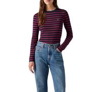 Levi's Pull Ras du Cou côtelé Parisienne Rayures Bleu Marine, Parisienne Stripe Na, S