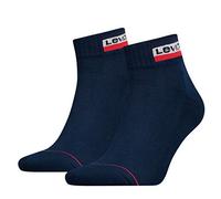 Levi's Quarter Chaussettes, Bleu Marine, 39/42 (Lot de 2) Unisexe