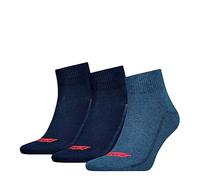 Levi's Quarter Chaussettes, Durable Bleu Marine, 39/42 (Lot de 3) Mixte