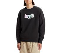 Levi's Relaxd Graphic Crew Sweatshirt, Poster Logo-Caviar, S Homme