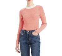 Levi's Rib Crew Sweater Vanilla Stripe Flame SC, Vanilla Stripe Flame Scarlet, L