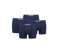 Levi's Solid Lot de 4 boxers pour homme en coton biologique, bleu marine, L