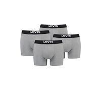 Levi's Solid Lot de 4 boxers pour homme en coton biologique, Mélange gris moyen, L