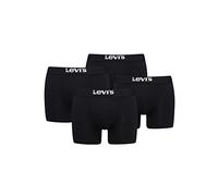 Levi's Solid Lot de 4 boxers pour homme en coton biologique, Noir , XL