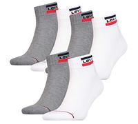 Levi's Sportswear Logo Unisex Mid Cut Socks Multipack 6 Pack Chaussettes décontractées, Blanc/Gris, 43-46 Mixte