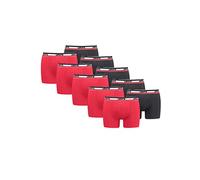 Levi's Sportswear Lot de 10 Boxers pour Homme en Coton Bio, Rouge/Noir, L