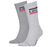 Levi's Crew Chaussettes, Gris, 39/42 (Lot de 2) Unisexe