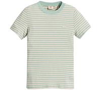 Levi's Ss Rib Baby Tee T-Shirt Femme, Indigo Stripe Granite Green, XXS
