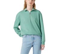 Levi's Sweat-Shirt à Fermeture éclair 1/4 pour Femme, Vert béryl, XS