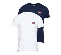 Levi's 2-Pack Crewneck Graphic Tee T-Shirt Homme Sportswear White / Dress Blues (Blanc) M