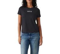 Levi's The Perfect Tee T-Shirt, Serif EMB Caviar, M Femmes