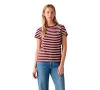 Levi's The Perfect Tee T-Shirt pour Femme avec Logo rayé Chesthit, Trudy Stripe Chocola, S