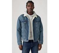 LEVI'S homme Veste mi-saison 'TYPE 3 SHERPA TRUCKER MED INDIGO - WORN IN' bleu denim / blanc, Gris M