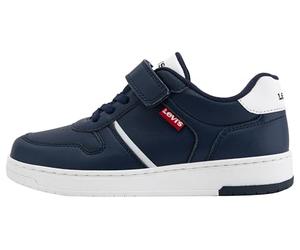 Levi's Unisex Kick Top Velcro Elastic Lace Basket, Navy Blue, 28 EU