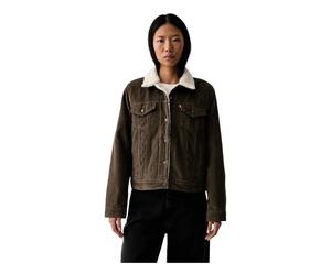 Levi's - Veste Courte en Velours Côtelé - Femme - Vestes - Vert - Taille: 38 FR