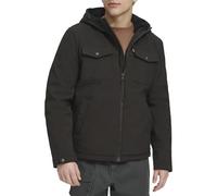 Levi's Veste de Camionneur à Capuche doublée Sherpa Softshell et Deux Poches Isolante, Black Tech, L Homme