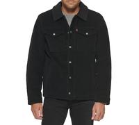 Levi's Veste de camionneur en velours côtelé Sherpa pour homme, noir, Medium