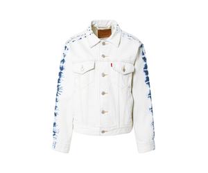 LEVI'S ® Veste mi-saison 'Ex-Boyfriend Trucker Jacket' bleu foncé / blanc denim, Taille M