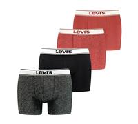 Levi's Vintage Heather Organic Cotton Boxer, Black/Red, S (Lot de 4) pour des Hommes