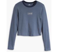 Levis Women's Graphic Long-Sleeve Ringer Crop Tops Contour Chrome 14 (L) Female