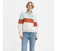 Levis Women's Graphic Quarter-Zip Fleece BridgTofu/PBlue 6 (2XS) Female