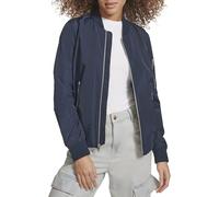 Levi's Women's Poly Bomber Jacket with Contrast Zipper Pockets, Navy, XL