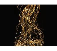 levitantes Cascade LED 2 m avec 10 Fils en Or et Blanc Chaud, idéal pour décorer des espaces et créer des ambiances Chaleureuses.