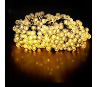 Levitantes Guirlandes étanches, lumières solaires d'extérieur lumière chaude - 2 m + 10 m - 50 lumières LED IP65 pour jardin rechargeable, 8 modes - Pour intérieur, patio, terrasse