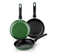 Levitantes Lot de 3 poêles en aluminium Ø18-ø22-ø26, idéales pour cuisiner, sauter et frire des aliments à la maison.