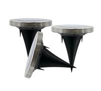 Levitantes Lot de 3 spots solaires encastrables en acier inoxydable, lanterne extérieure, lampe solaire extérieure, pieu de jardin, lumière solaire de jardin