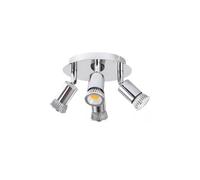 Levitantes Plafonnier avec trois projecteurs, lampe avec quatre douilles, applique intérieure orientable, argent