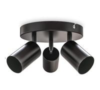 Levitantes Plafonnier avec trois projecteurs, lampe avec quatre douilles, applique intérieure orientable, noir