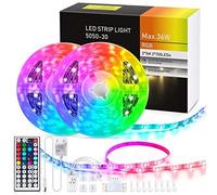Levitantes Ruban LED RGB - Bande de 2 x 5 m, 30 LED 5050, télécommande à 44 boutons, multicolore, idéale pour la décoration et l'ambiance