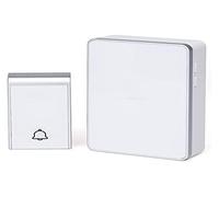 Levitantes Sonnette sans fil blanche et argentée avec connexion CC, utile pour les alertes à la maison ou au bureau.