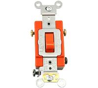 Leviton 1223-2R 20-Amp, 120/277-Volt, Toggle 3-Way AC Quiet Switch, Extra Heavy Duty Spec Grade, Self Grounding, Back and Side Wired, Red by Leviton