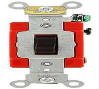 Leviton 1224-2 20 Amp, 120/277 Volt, Toggle 4-Way AC Quiet Switch, Extra Heavy Duty Grade, Self Grounding, Back and Side Wired, Brown by Leviton