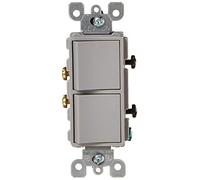 Leviton 15 A, 120/277 Volt, Decora Marque Style Pôle unique/AC positions Pôle unique Combinaison Switch, qualité commerciale