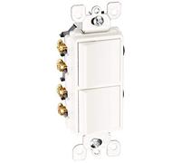 Leviton 15 Amp, 120/277 Volt, Decora Brand Style 3-Way / 3-Way AC Combination Switch, Commercial Grade, Grounding, 5643-W, White