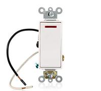 Leviton 20-Amp 120-Volt Decora Plus Rocker Pilot Light Illuminated ON, 3-Way AC Quiet Switch, 5638-2W, White